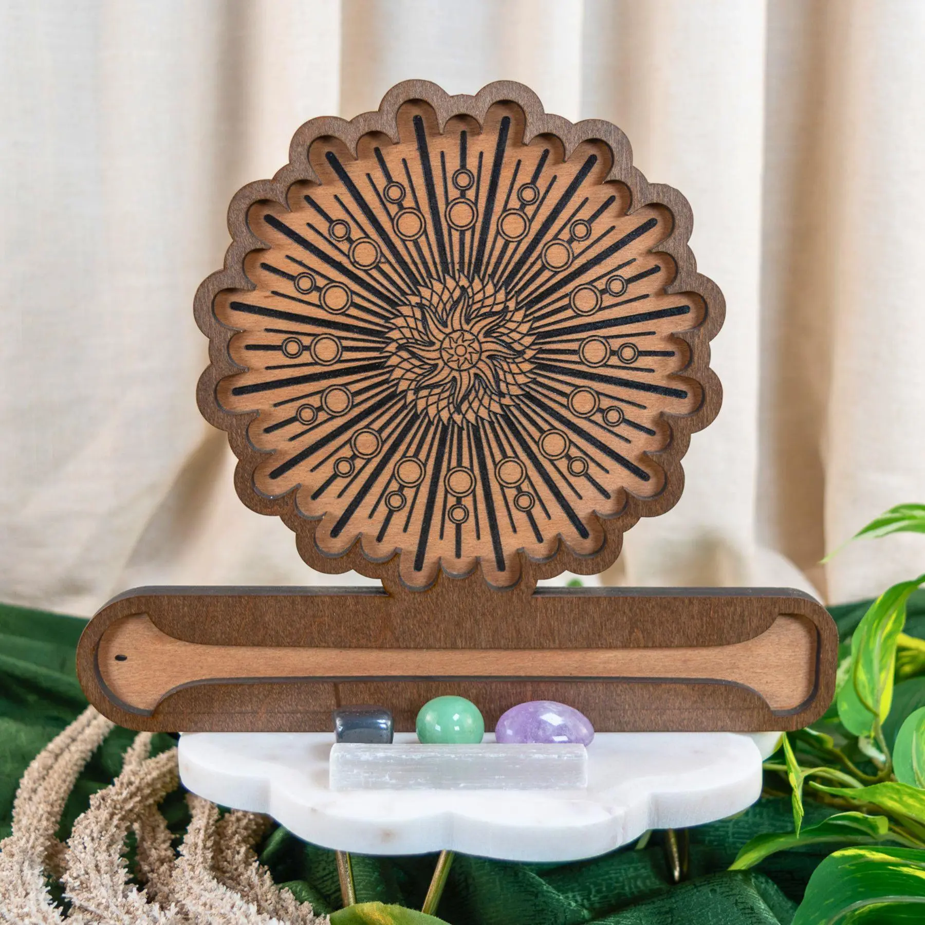Down to Earth Sun Crystal Grid Incense Burner