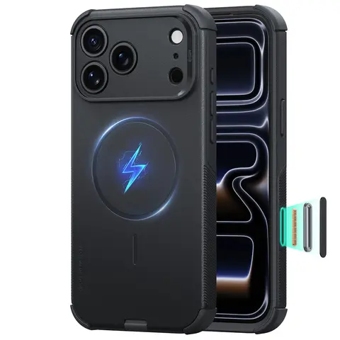 ESR Shockproof Phone Cover for iPhone 18/17 Pro Max/Pro, Cyber Tough Magnetic Smartphone Casing with Camera Control, 23-Foot Military-Grade Drop Protection, MagSafe-Compatible Handheld Accessory