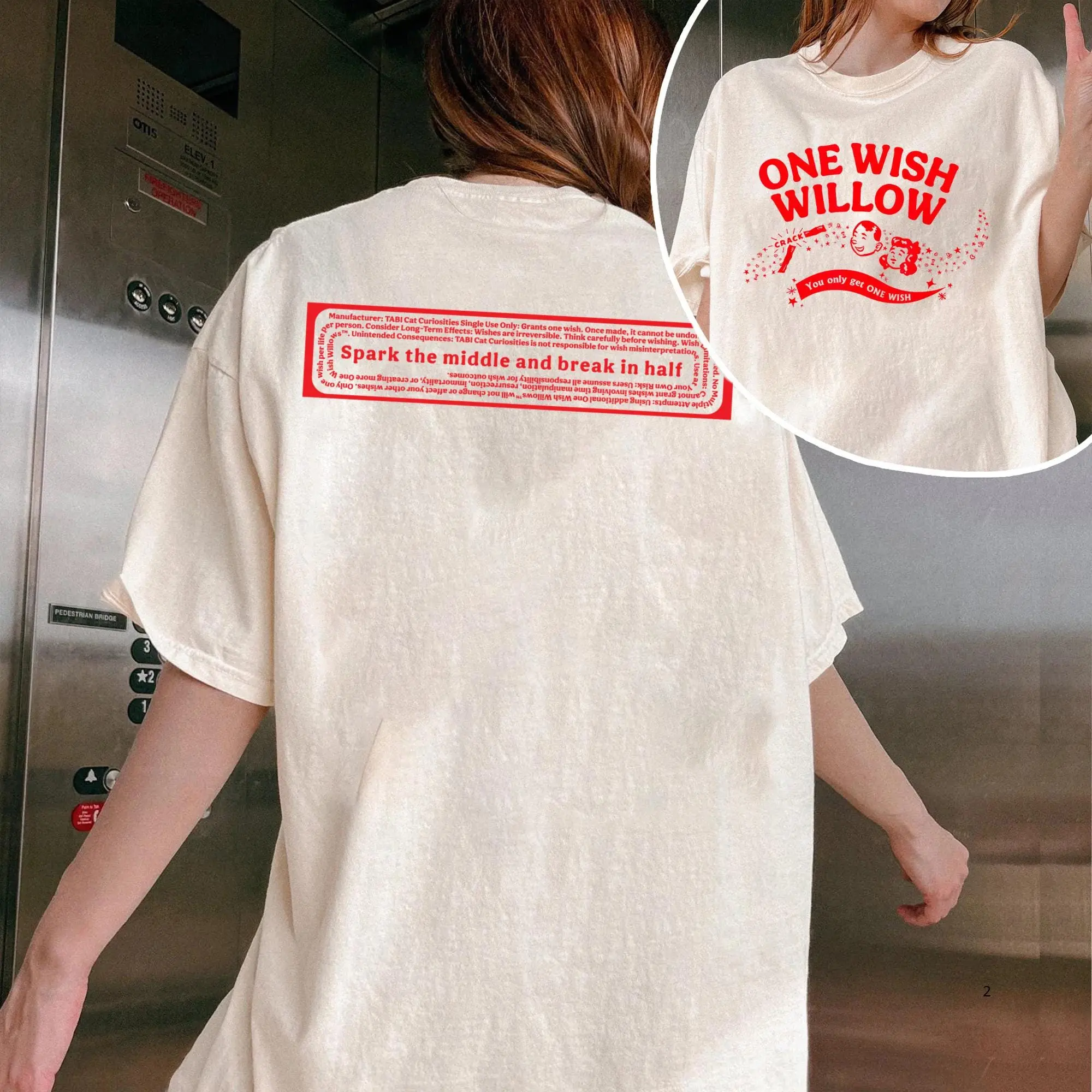 One Wish Willow Box T-Shirt, Horror Movie Graphic Tee Obsession, 2-Side One Wish Willow Box TShirt