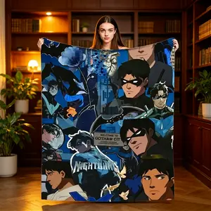 Dick's Nightwing Grayson's Blankets, Soft Aesthetic Plush Bedding Throws for Kids & Adults, Flannel Bedspread Bed Cover for Outdoor Travel Sofa Gift