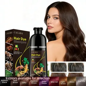 3 in 1 Instant Hair Color Shampoo 500ML, 9 Vibrant Colors, Natural Plant Extract, Fast Hair Coverage, Long Lasting, Easy At-Home Use