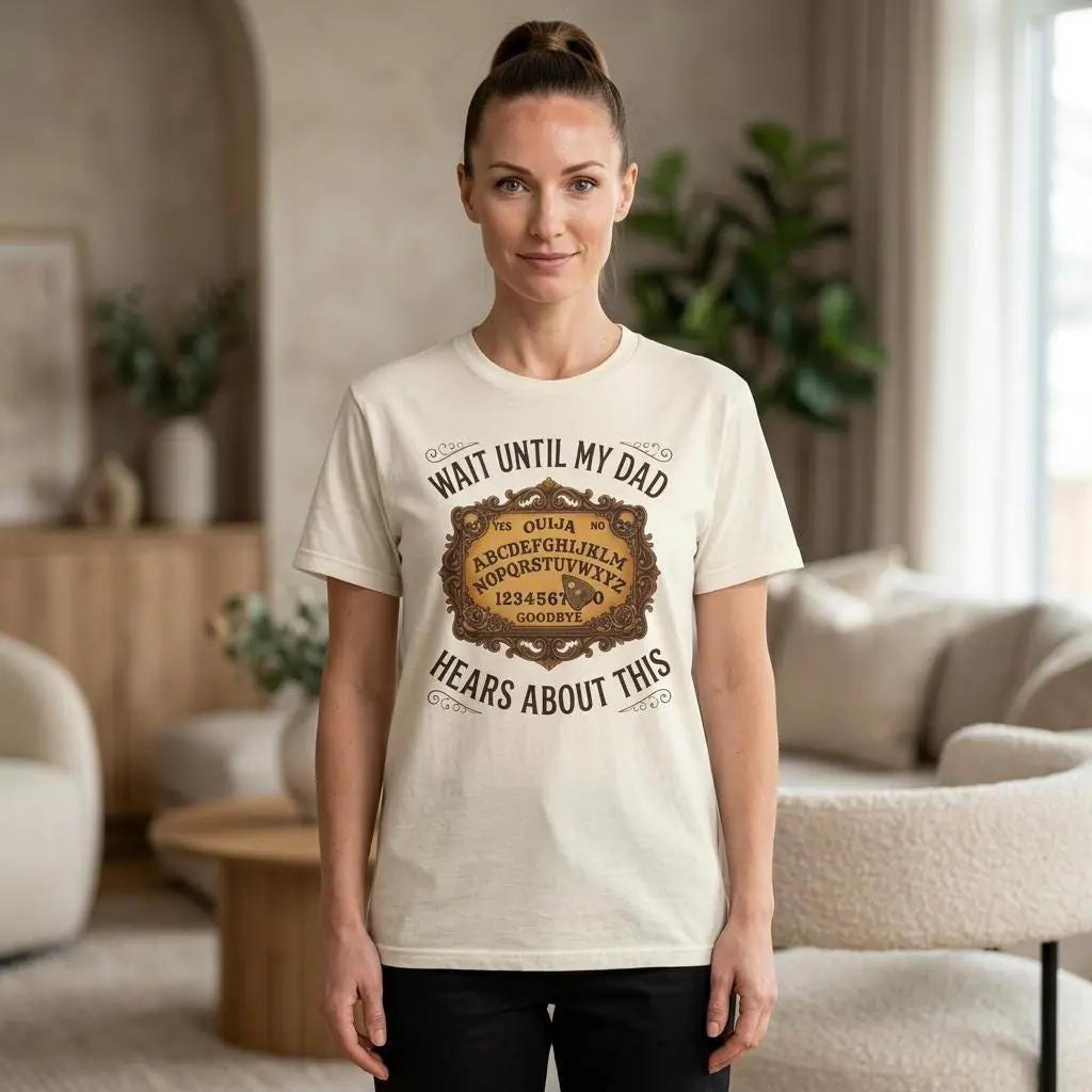 Wait Until My Dad Hears About This Shirt, Grief Dark Humor Tee, Loss Of Father Gift, Funny Dad Memorial Shirt, Personal Loss Gift