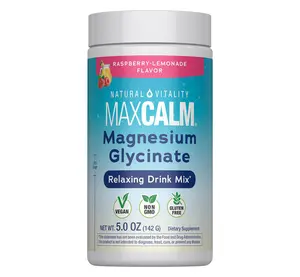 Natural Vitality MaxCalm Magnesium Glycinate Powder | Relaxing Drink Mix | Raspberry Lemonade Flavor | Non-GMO, Vegan & Gluten Free Supplement | 5oz
