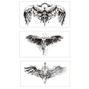 Eagle Wings Temporary Tattoo Sticker 3PCS Set Waterproof Semi Permanent Realistic Design for Arms and Neck All Skin Types Easy Apply