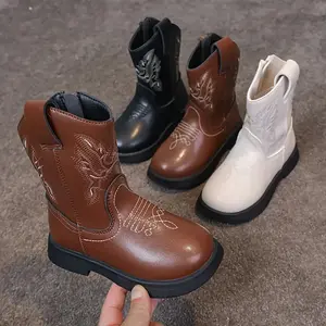 NewYoungsters's Embroidered Cowboy Boots Western Boots Mid-calf Boots - Soft, Comfortable, Durable, Zippered, Suitable Boys and Girls - Perfect Fall and Winter Outdoor Activities