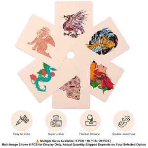 GOLDPLUME Professional Tattoo Practice Skin, Thickened Silicone Simulated Skin, Specially Designed for Beginners, Durable, Evenly Colored, Matte Finish for Tattoo Line Practice, Essential Training Material for Tattoo Artists.