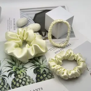 100% Mulberry Silk Set Silk Gift Souvenir Large Scrunchie Gift Navy Blue High Elasticity Fresh Sweet Hair Ring h20  capsule Skinny Colorful Hair Scrunchies Set Non-Slip Hair Elastic Bands scrunchie  queen girl hair accessory headband  for  w