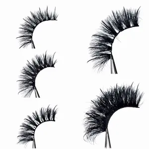 Fluffy Spike Lashes 1 Pair Lengths 17mm-25mm Full Volume Bold Faux Mink Strip Eyelashes Reusable 30x for Dramatic Eye Makeup