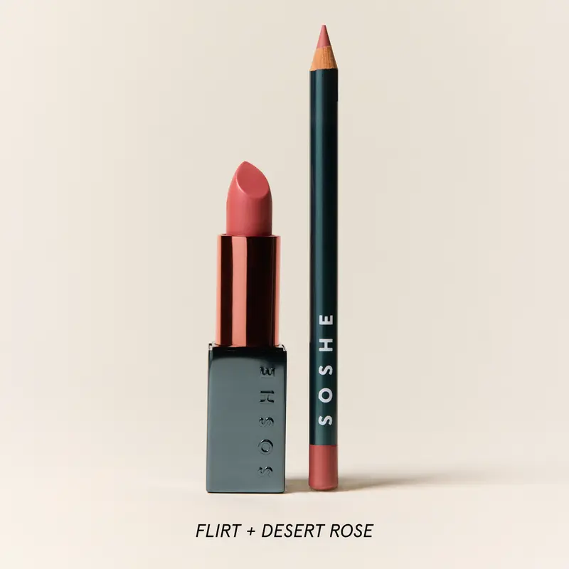 Line & Silk Lip Duo: Soft Glide Lip Liner + Lip Silk Ceramide Hydrating Lipstick-Balm Hybrid
