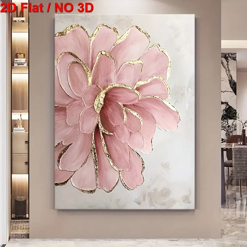 1pc Framed --Luxury Flower Machine Canvas Wall Art Framed Painting Clearance Sale, 2D Flat, Suitable for Easter, Mother's Day, Winter and Summer, Gift Him/Her Indoor Luxury Decoration, Bedroom, Living Room, Bathroom, Home Office Room Decor Poster
