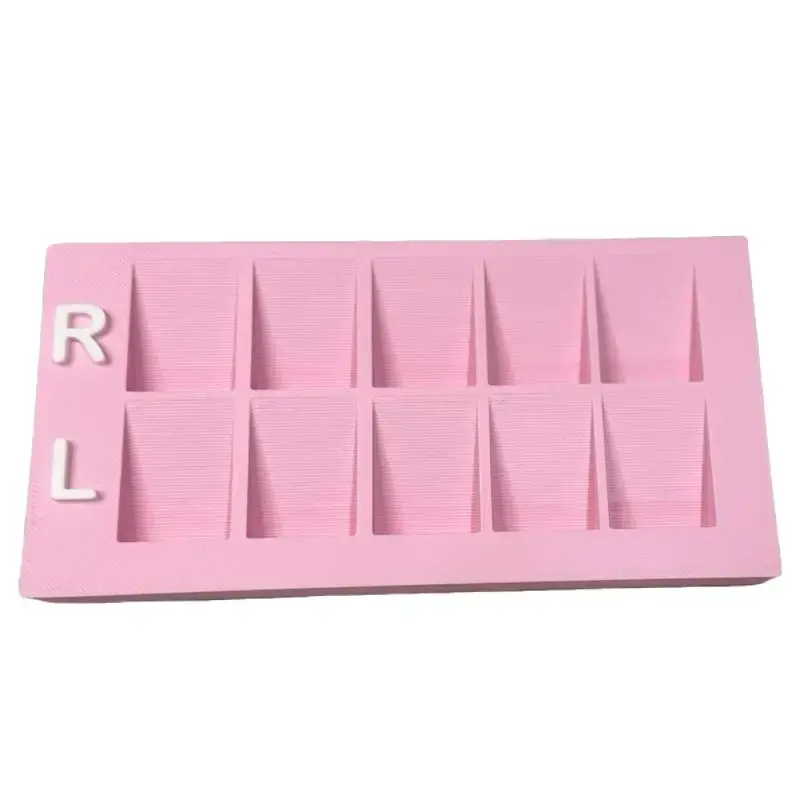 Pink Press-On Nail Tip Holder Tray – Left & Right Nail Organizer for Nail Art & Gel X Nail Care