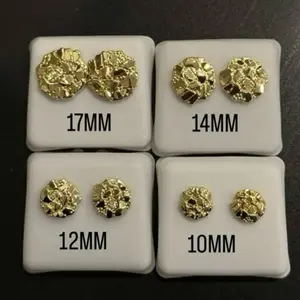 14k round  Nugget Stud Earrings