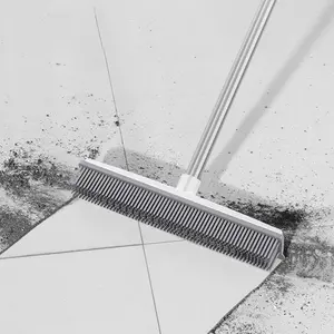 Adjustable Silicone Broom for Pet Hair Removal, Soft Silicone Brush Head, Suitable for Hardwood Floors, Carpets, Windows, Scratch-Proof