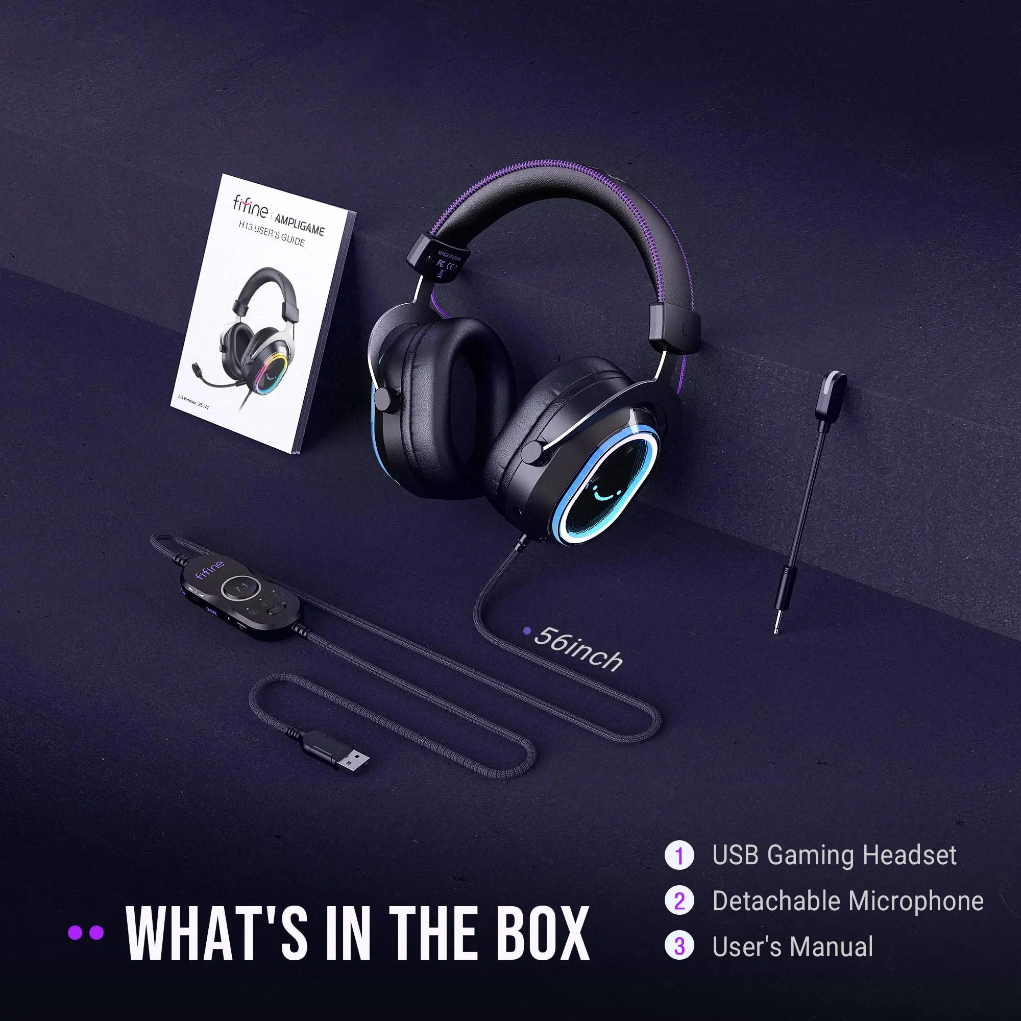 FIFINE H13 USB Gaming Headset - with Mic - 7.1 Surround Sound