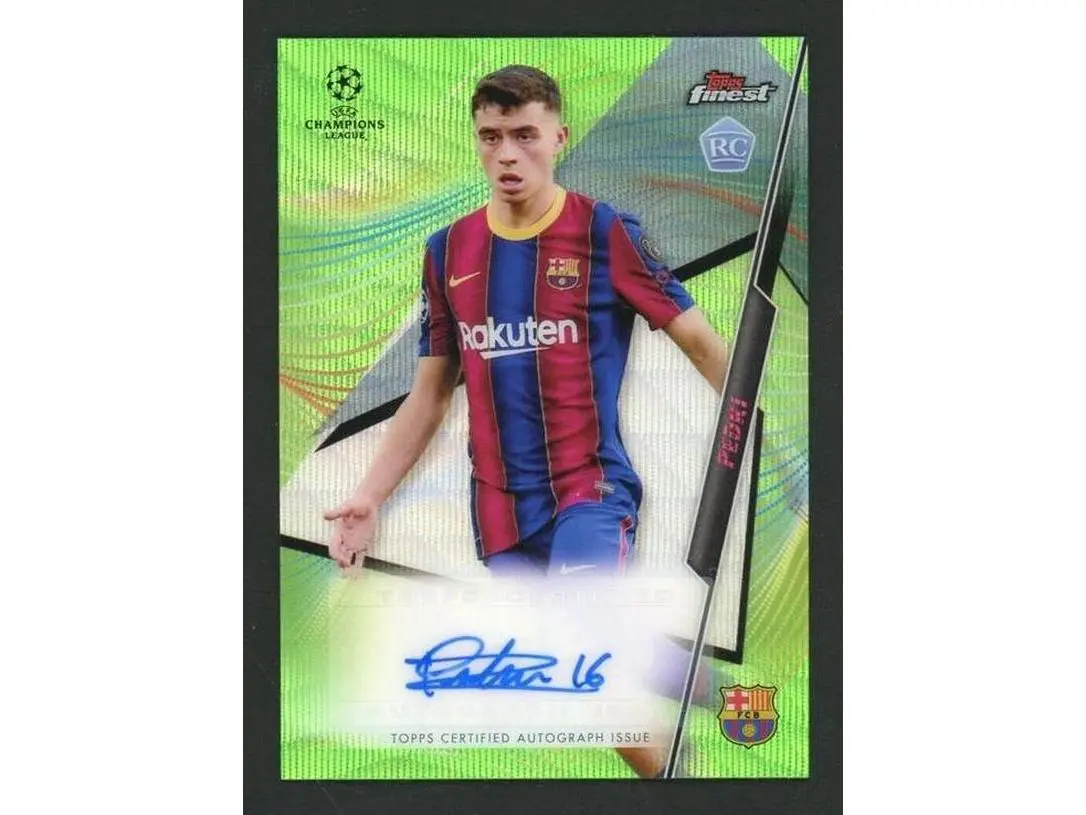 2020 Topps Finest FA-P Pedri Base Card Autograph Rookie /99 FC Barcelona