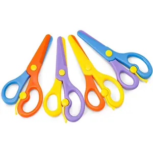 Safety  for School, 4 count Adaptive Blunt Tip  Scissor for  , Anti-Pinch Design,  Hand-Eye Coordination Development, Playdough Tool Paper  Activity