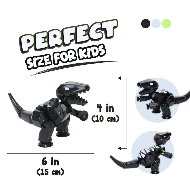 StikBot Mega Dino | Space Black - Stop Motion Action Figure