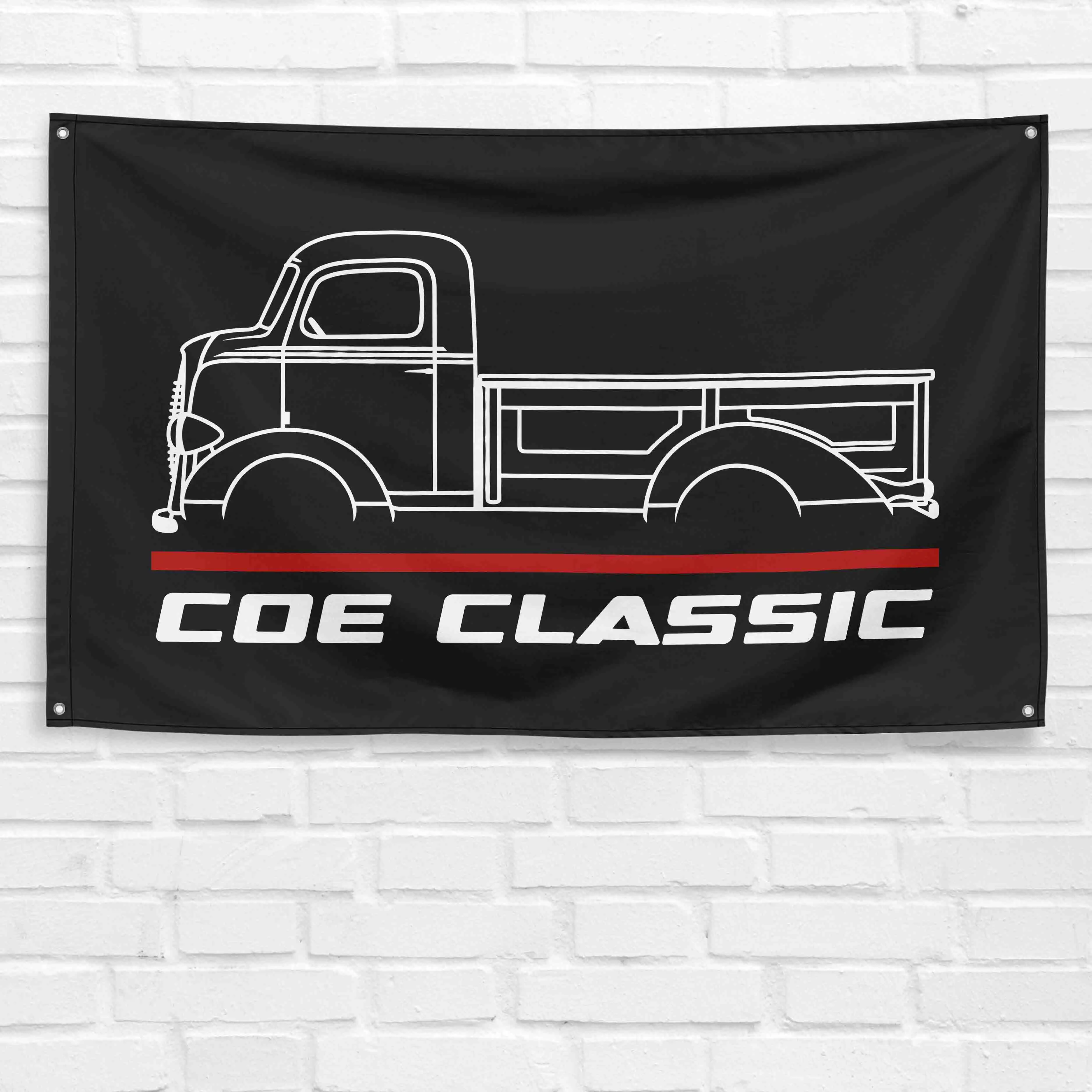 COE Classic Truck Synthetic Polyester Banner (3 x 5 ft) - Grommeted, Bold Colors, Durable Lightweight, Decorative Wall Decor, Party Supply