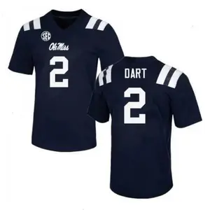 Ole Miss #2 Jaxson Dart Navy College Football Jersey