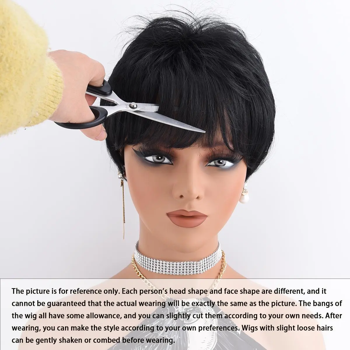 Pixie Cut Synthetic Wig for Women, 180% Density, Machine  display picture 1