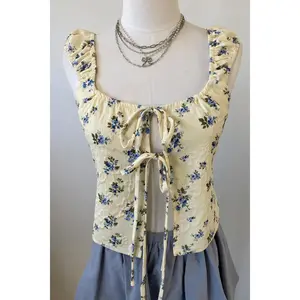 Floral Split Front Peasant Top
