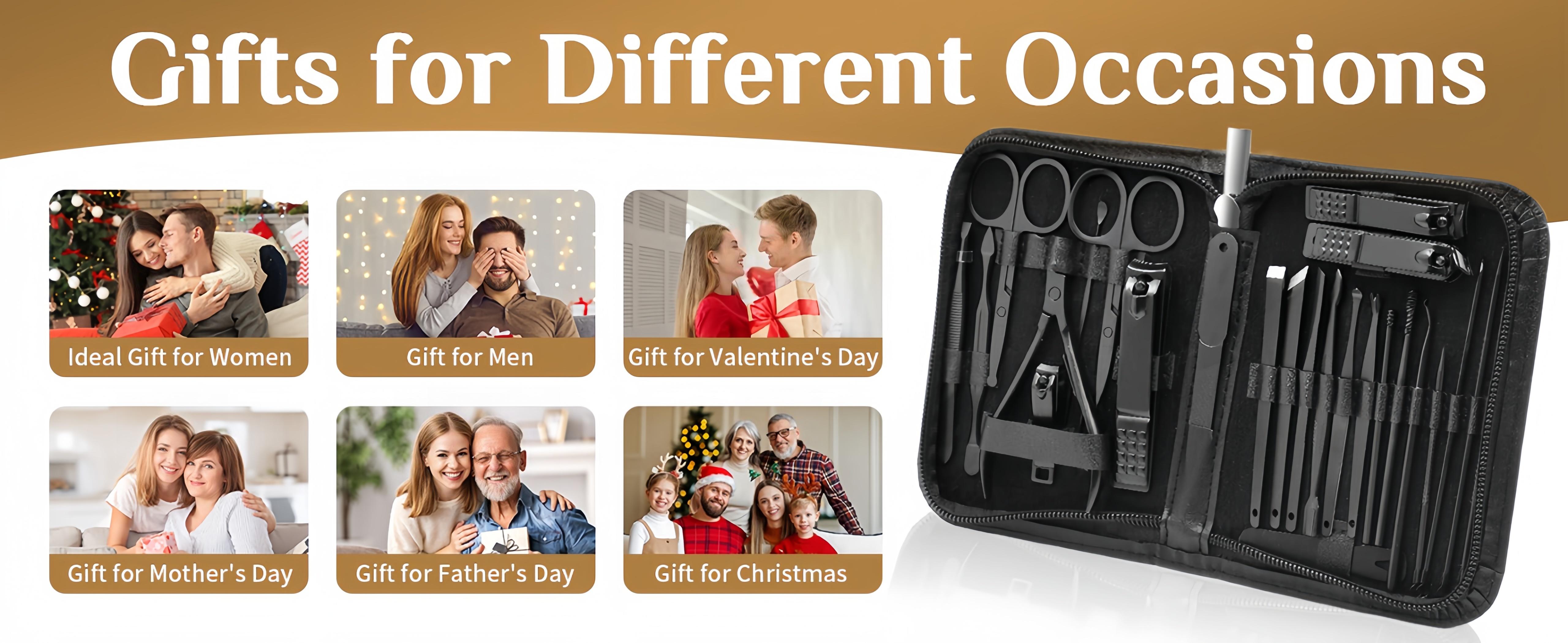 LMMAKE 26Pcs Manicure Set with Comedone Extractor,Professional Manicure Pedicure Kit in Travel Case,Stainless Steel Nail Care Tools Set with Blackhead Remover Tool,Nail & Skin Care Kit/Women Men Home Use