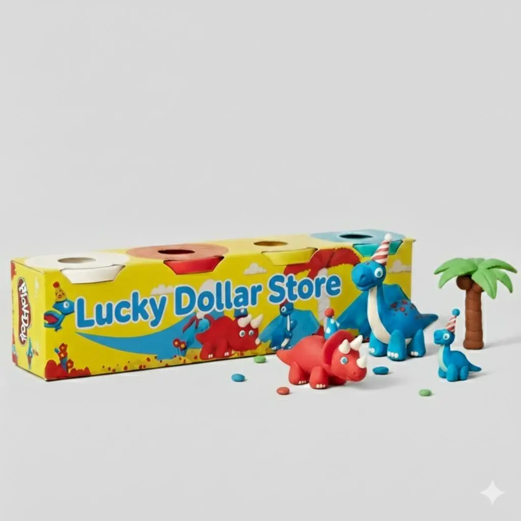 4 Pack of 4 oz Cans, Classic Colours LuckyDoh