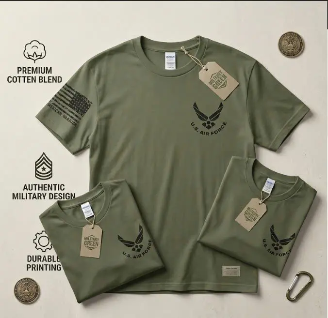 IronWear U.S. Air Force 1947 Military Graphic Tee, Military Aviation Veteran Shirt Patriotic Armed Forces Apparel Outdoor Sports Apparel Gift Men Casual Cotton