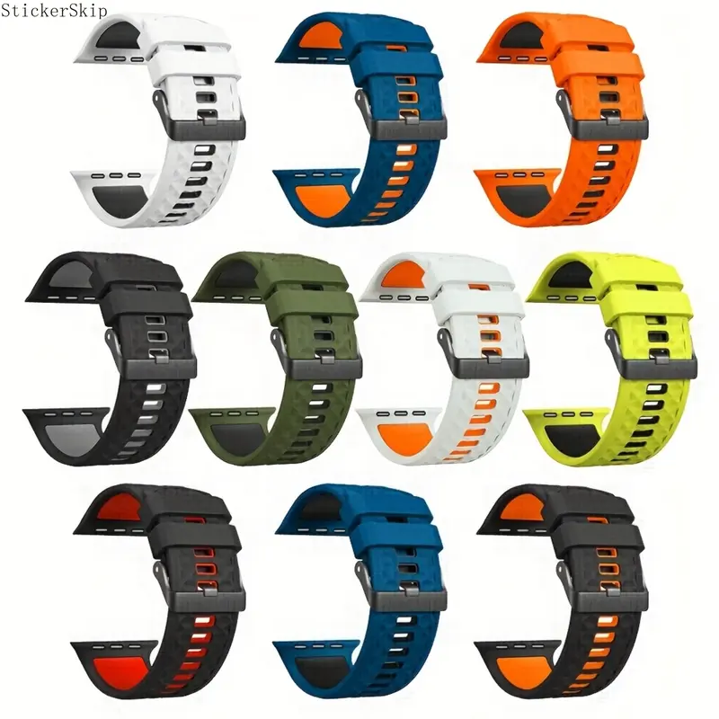 2026 NEW Sports Band for Apple Watch Compatible with Series 10 / 9 / 8 / 7 / 6 / 5 / SEFits 46mm / 45mm / 44mm / 42mm & Ultra 2 / Ultra 49mm Sport-Optimized Design Made with flexible, breathable, sweat-resistant material, lightweight and comfortable for w