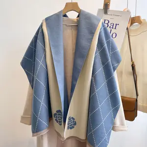 2023 Designer Cashmere Scarf Women Winter Shawl And Wraps Hijab Thick Blanket Ladies Long Pashmina Echarpe Neckerchief Bufanda