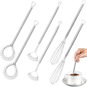Mini Whisk Set, Stainless Steel Spring Whisk-Cooking Gadget for Blending, Whisking, Beating, Stirring Gravy