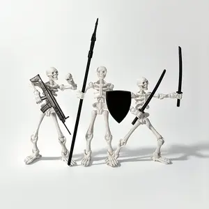 3-Piece Skeleton Model Set, Full Joint-Movable Skull Dolls, Complete Expansion Armament Pack, Ideal Gift for Game Collectors