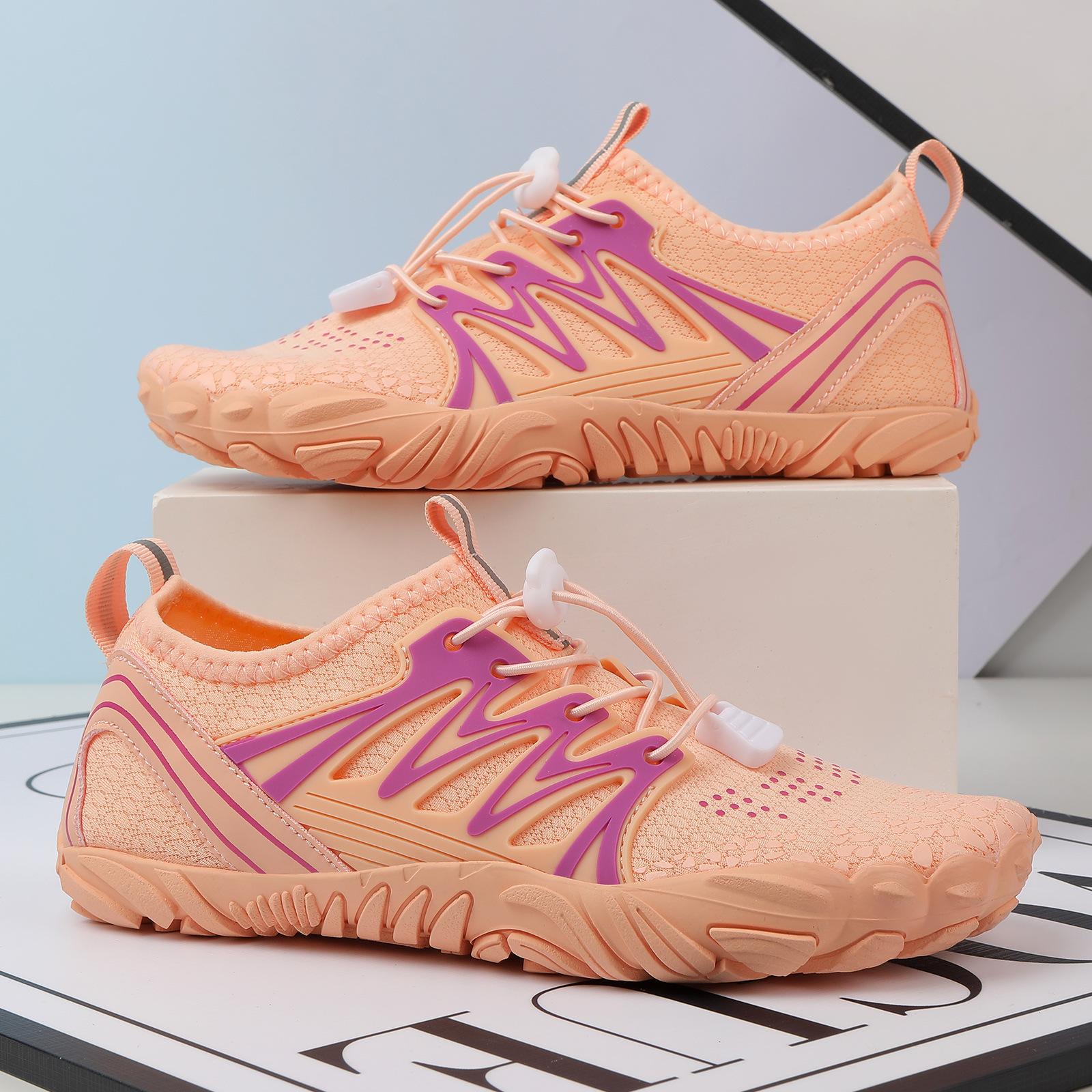 Women's Water Shoes Quick Dry Barefoot Aqua Shoes Non-Slip Rubber Sole Adjustable Lace for Beach Swim Surf Kayak