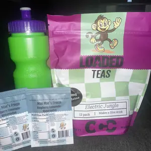 Electric Jungle 12 pack Loaded Tea Bundle | Mixed Flavors | Hydration Caffeinated Flavored Beverage Mix Packets | One the go | FREE water bottle for the 1st 1000 people