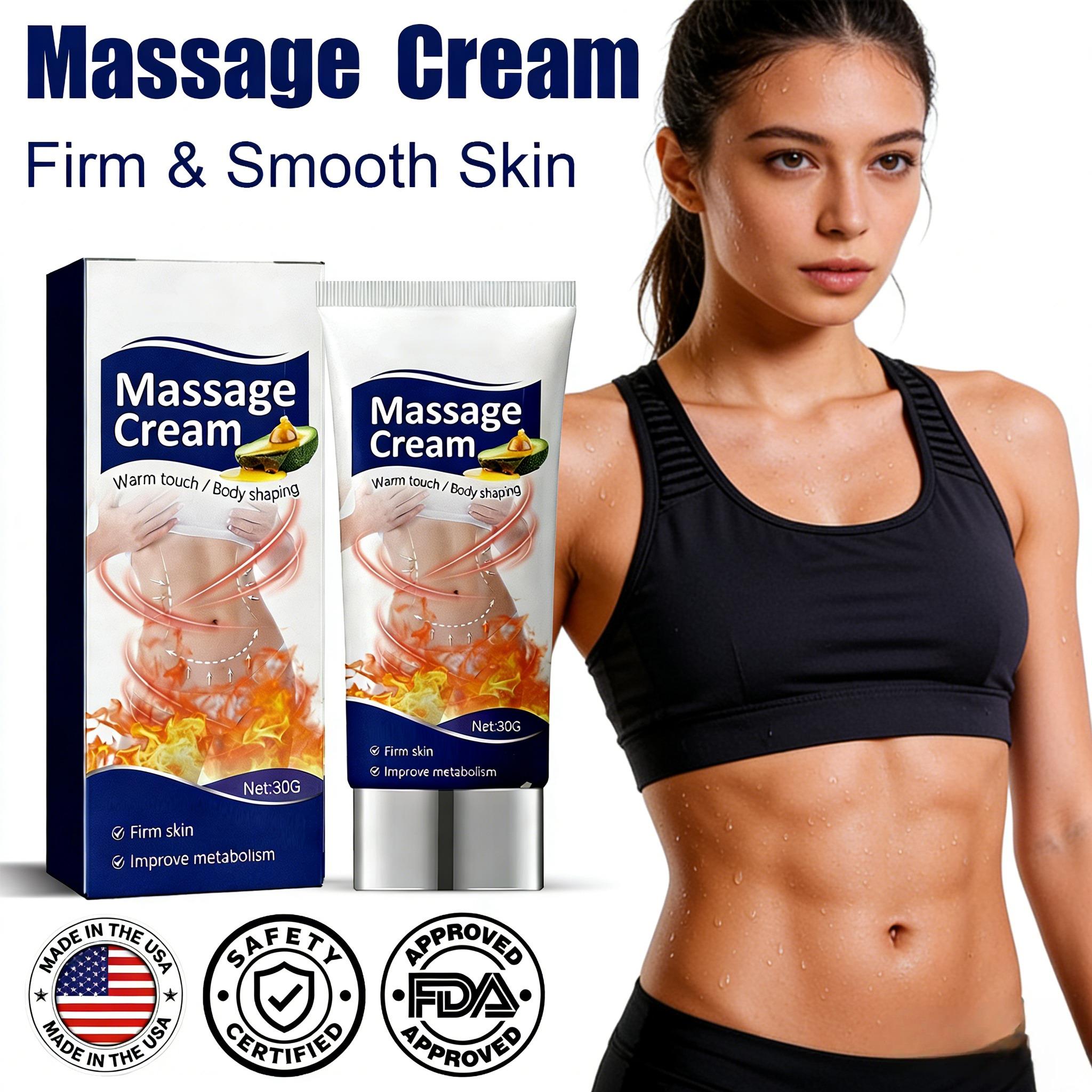 TrueRelief Shea Butter Hot Sweat Massage Cream, Body Cream for Abdomen, Chest, Buttocks, Arms, Lifting and Firming Skin, Large Capacity Body Care Product for Women, Body Contouring Cream, Cosmetic