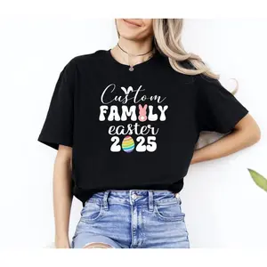 Custom Family Easter 2025 Shirt, Custom Easter Shirt, Family Gift For Easter, Egg Hunt Shirts, Easter Day Shirt, Easter Family Shirts