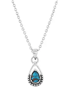 Montana Silversmiths Women's Oyster Turquoise Pendant Silver Necklace - Nc5123