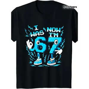 Graphic Six Seven Brain Rot Atmosphere Apparel Company, I'm Six Now Seven, Birthday Boy 67 Brain Rot Girls' T-Shirt, Children's and Youth T-Shirts vacation