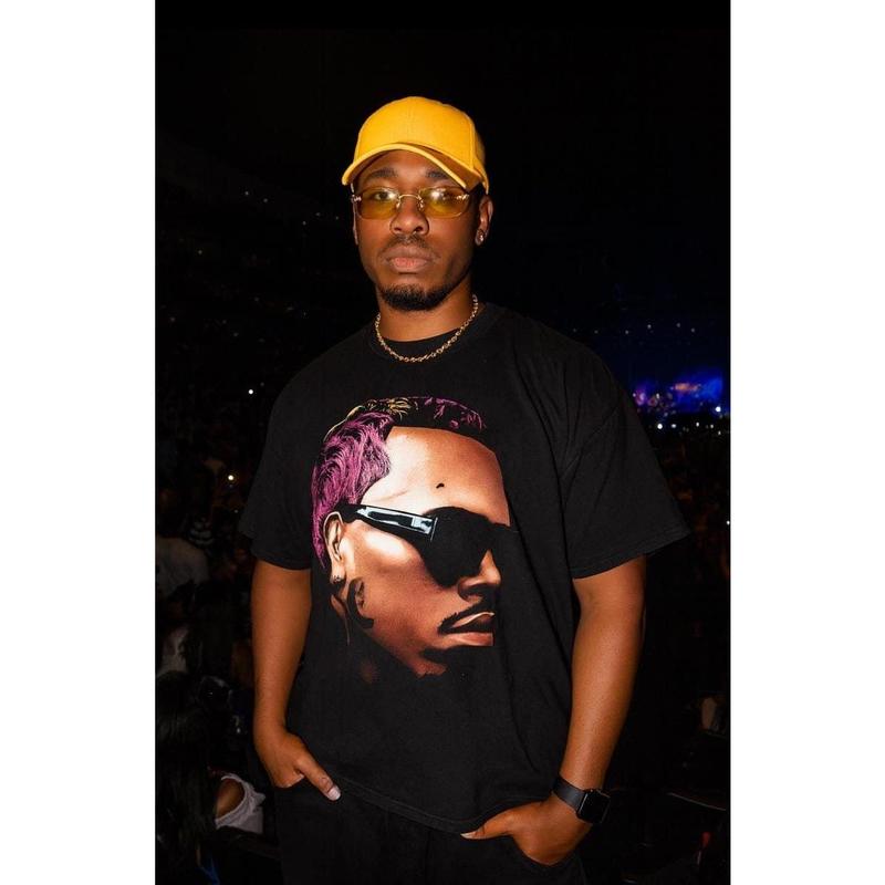 Chris Dyed Hair Streetwear Boxy Tee Shirt, Y2K tshirt, opium shirt, graphic, oversized tees, rap shirts, brown, music, kids, kid, t-shirt