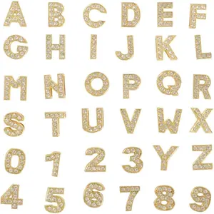 36 count Bling Letter Charms,Letter Charms Fits for Clog Sandals Decoration Fashion Crystal Diamond Charms for Women Girl Men Boy Party of Birthday Gifts.