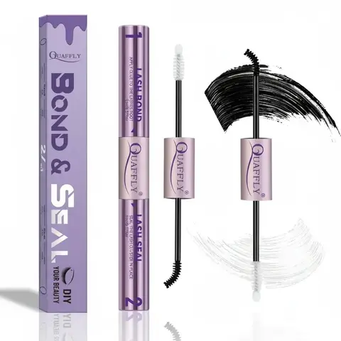 Eyelash Bond & Seal Glue Set, 2pcs/set Waterproof Eyelash Extension Adhesive, Long Lasting Lash Bond & Seal for Women and Girls, Makeup