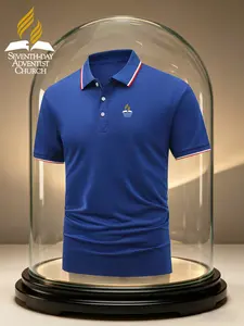 Men's Golf Polo Shirt with 5002 Seventh Day Adventist Logo, Elastic Casual Breathable Four-Season Comfortable High-End Collared Shirt