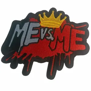 Me vs Me Iron-On Embroidery Patch, Stylish Decor for Women's Sweatshirts, Pullovers (Sewing & Applique Trim Accessory)