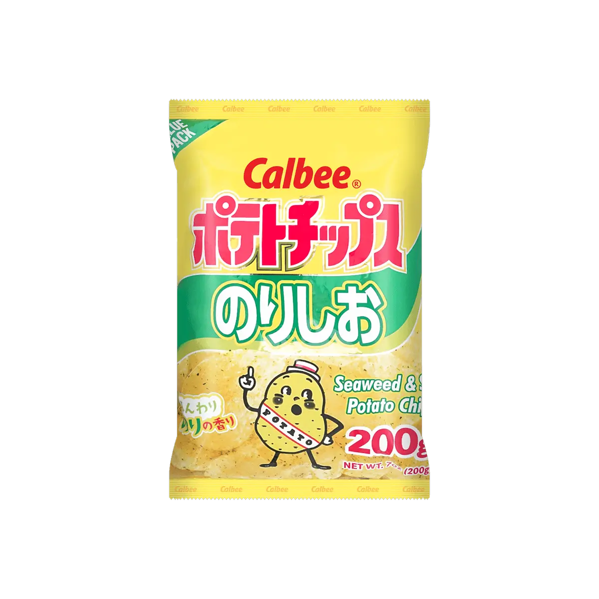 Calbee Original Cut Potato Chips, Seaweed Flavor, 200g - Authentic Japanese Snack