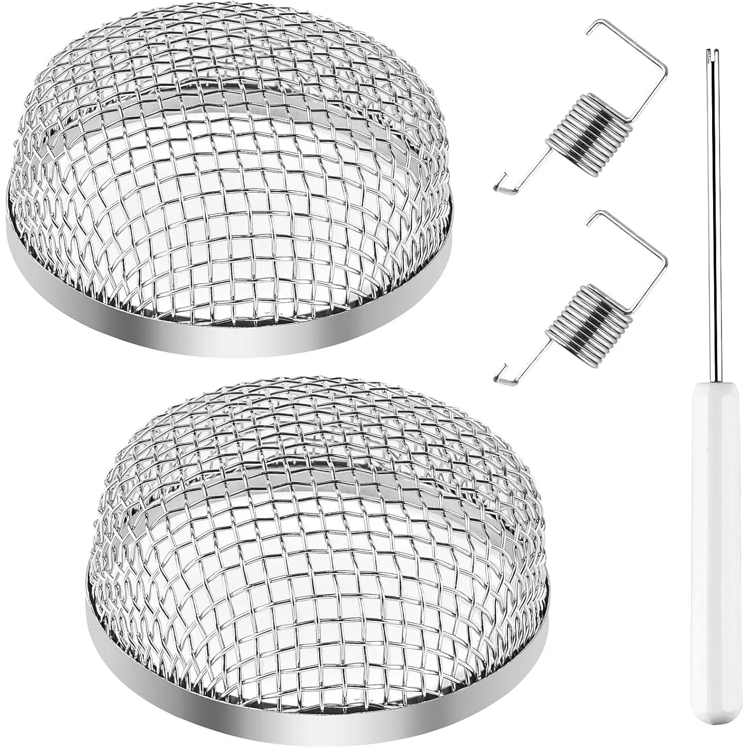 2PCS RV Furnace Vent Screen with Premium Stainless Steel, RV Heater Vent Cover with Installation Tool