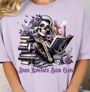 Bookish Skeleton Mom T-Shirt, Dark Romance Reader Sweatshirt, Goth Book Lover Gift, Sassy Skull Reading Humor Hoodie, Booktok Tee