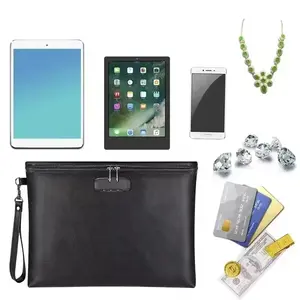 Fireproof Document Bag, Waterproof Money Bags, Combination Lock Waterproof Portable Security Bag Fire Safe Storage Pouch with Zipper, Cash File Envelope Holder, Home Office Security Bag, Travel Essentials