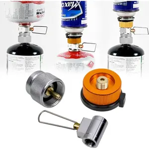 Gas Refill Adapter Kit for Camping Stoves - EN417 Lindal Valve Canister Refill Adapter Set for Propane/Isobutane/Butane Gas Tanks - Backpacking Stove Refill Valve with 3 PCS Adapters