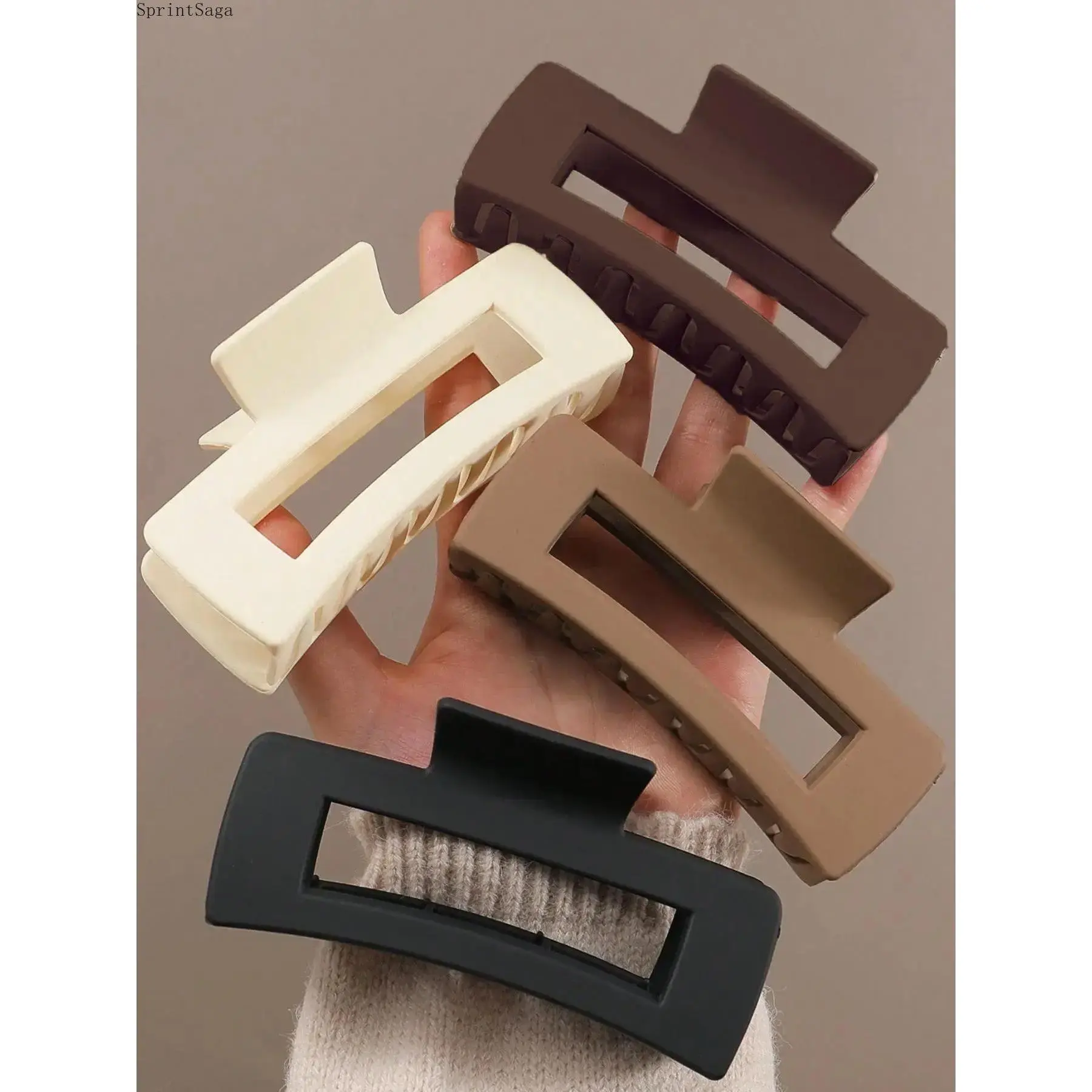 Solid Color Hair Claw Clip Set, Minimalist Versatile Hair Accessories for Women, Strong Grip Jaw Clips Suitable for Thick Hair, Durable Casual Headwear, Trendy Daily Essentials for Everyday Hairstyling, Party Looks, Vacation Outfits and Street Fashion