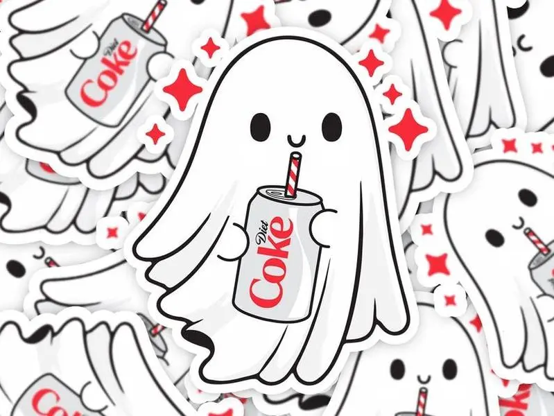 Diet Coke Ghost Sticker, Sarcastic Sayings Sticker, Sassy Sticker,I need a diet coke,water bottle sticker, Ghost sticker, coke lover sticker